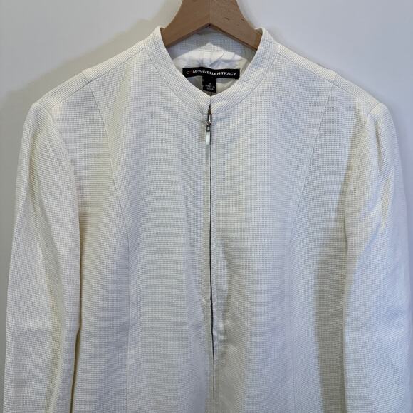 VTG Deadstock Company Ellen Tracy Linen Blazer Women's Size 16 White Vintage - Picture 2 of 13